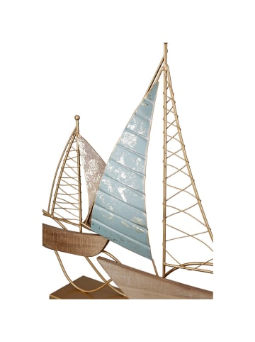 GILDE Decoratief object "Zeilboot" lichtbruin - (B)47 x (H)44 x (D)9 cm