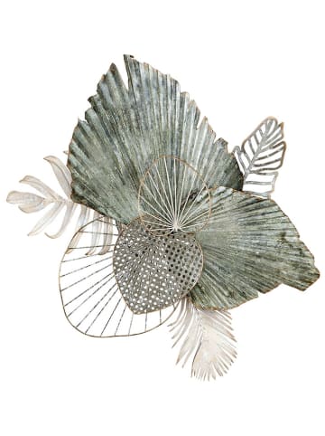 GILDE Wandrelief "Blätter" in Grün - (B)65 x (H)75 cm