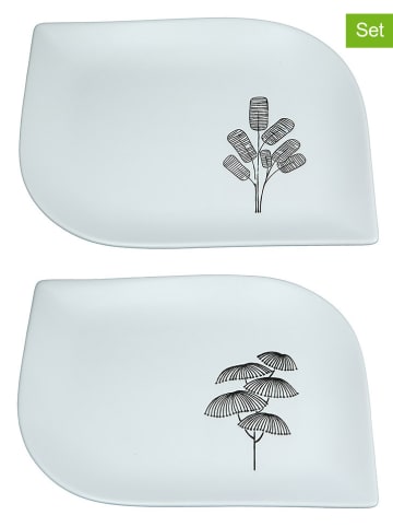 GILDE Miski dekoracyjne (2 szt.) "Dagoba" w kolorze białym - 35 x 17 cm