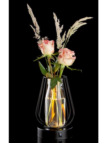 GILDE 2-delige set: ledvazen "Drop" zwart - (H)18 x Ø 12 cm