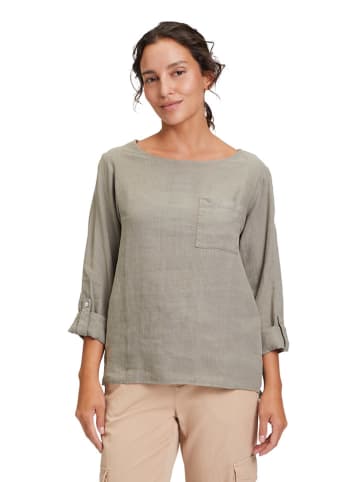 CARTOON Leinen-Bluse in Grau