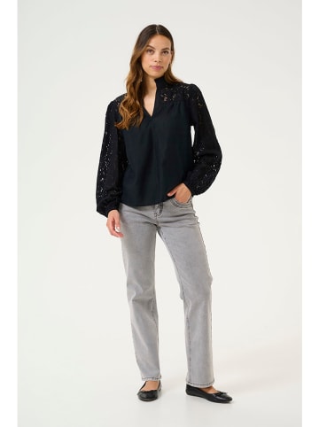 Cream Blouse "Iselin" zwart