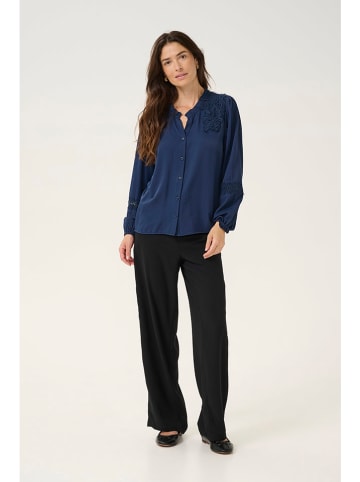 Cream Blouse "Luna" donkerblauw