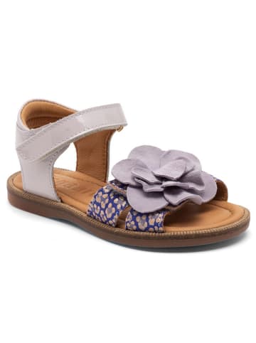 bisgaard Leder-Sandalen in Lila/ Dunkelblau