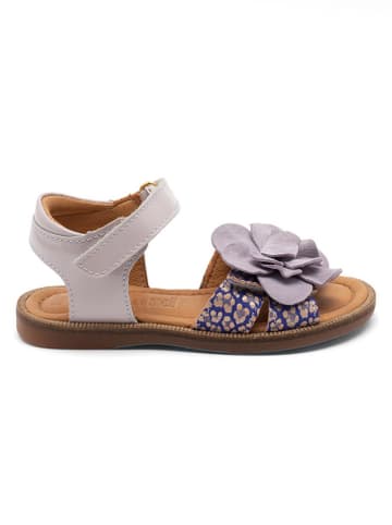 bisgaard Leder-Sandalen in Lila/ Dunkelblau