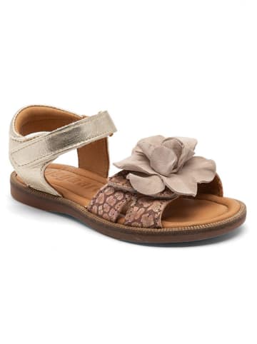 bisgaard Leder-Sandalen in Gold/ Braun