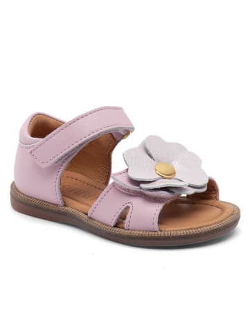 bisgaard Leder-Sandalen in Rosa/ Weiß