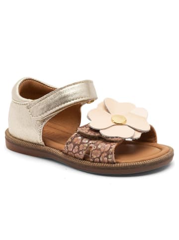 bisgaard Leder-Sandalen in Gold/ Beige