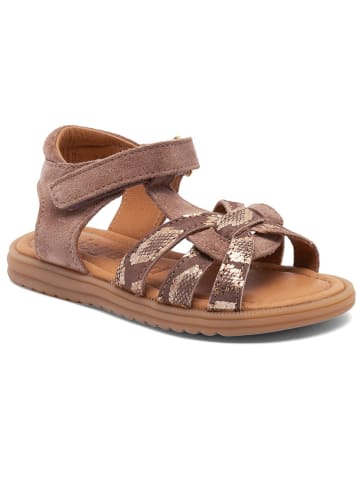 bisgaard Leder-Sandalen in Braun/ Gold