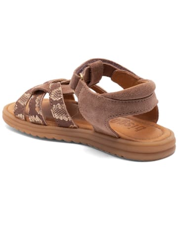 bisgaard Leder-Sandalen in Braun/ Gold