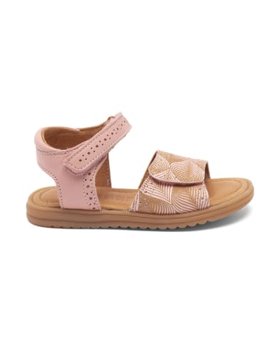 bisgaard Leder-Sandalen in Rosa/ Gold