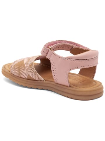 bisgaard Leder-Sandalen in Rosa/ Gold