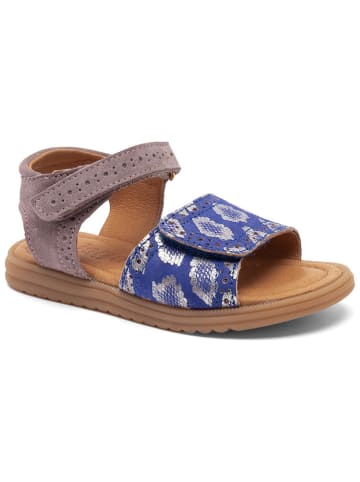 bisgaard Leder-Sandalen in Lila/ Blau/ Silber