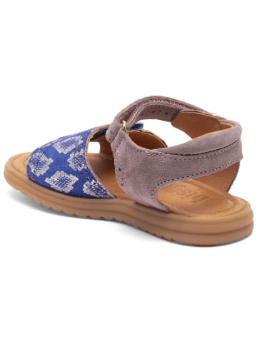 bisgaard Leder-Sandalen in Lila/ Blau/ Silber