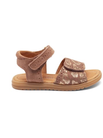 bisgaard Leder-Sandalen in Hellbraun/ Gold