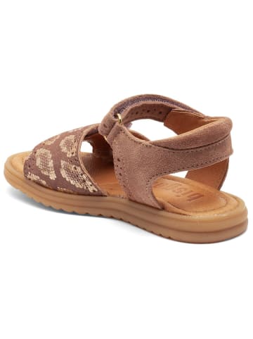bisgaard Leder-Sandalen in Hellbraun/ Gold