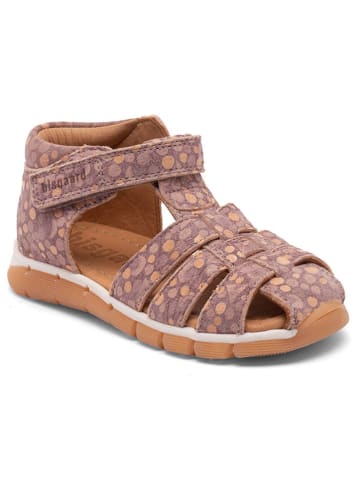 bisgaard Leder-Halbsandalen in Lila/ Orange