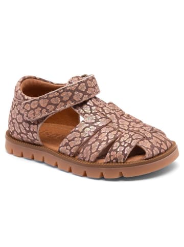 bisgaard Leder-Halbsandalen in Braun/ Rosa