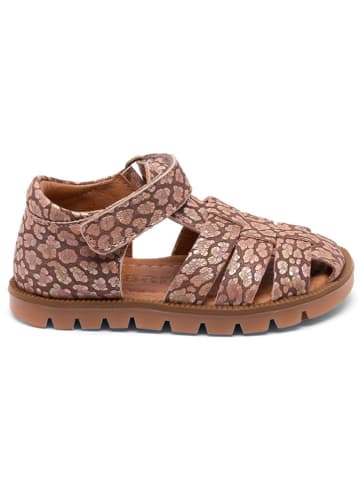 bisgaard Leder-Halbsandalen in Braun/ Rosa