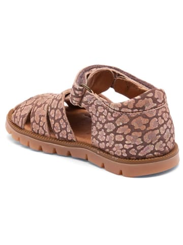 bisgaard Leder-Halbsandalen in Braun/ Rosa