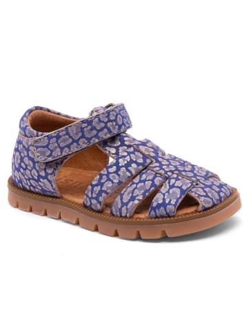 bisgaard Leder-Halbsandalen in Blau/ Rosa