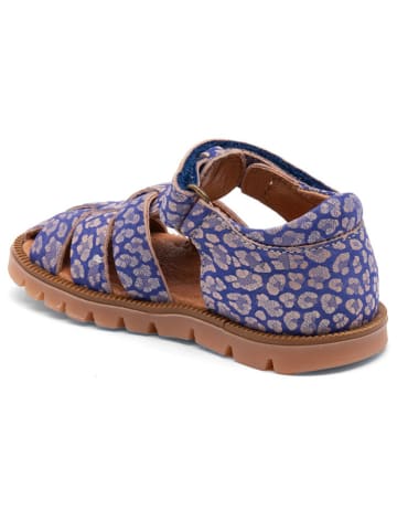 bisgaard Leder-Halbsandalen in Blau/ Rosa