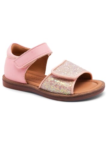 bisgaard Leder-Sandalen in Rosa/ Gold