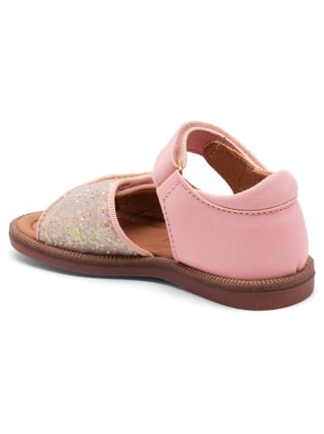 bisgaard Leder-Sandalen in Rosa/ Gold