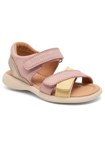 bisgaard Leder-Sandalen in Rosa/ Gold