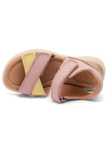 bisgaard Leder-Sandalen in Rosa/ Gold