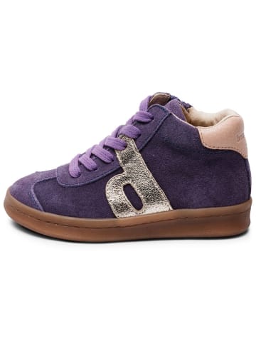 bisgaard Leder-Sneakers in Lila/ Gold