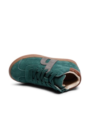 bisgaard Leder-Sneakers in Grün/ Grau/ Hellbraun