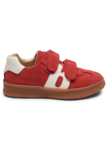 bisgaard Leder-Sneakers in Rot/ Weiß