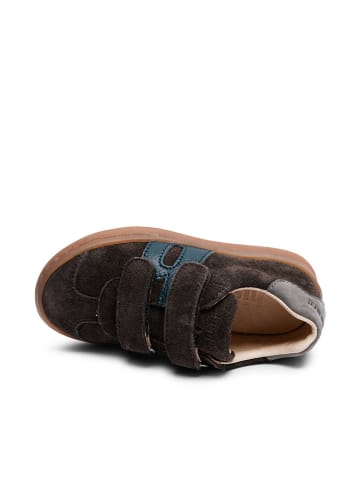 bisgaard Leder-Sneakers in Braun/ Grau/ Blau