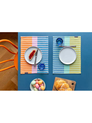 Remember 2er-Set: Tischsets ''Romy'' in Orange/ Blau/ Rosa - (L)43,5 x (B)32 cm