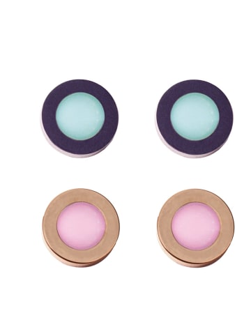 Remember 2er-Set: Ohrstecker in Blau/ Rosa