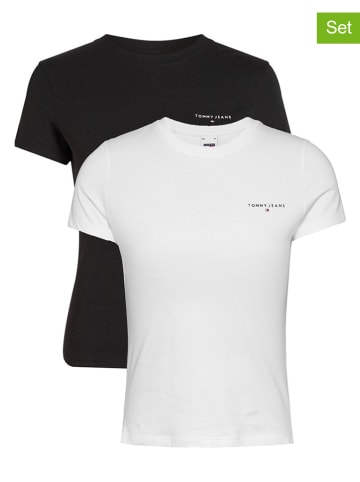 TOMMY JEANS 2er-Set: Shirts in Schwarz/ Weiß