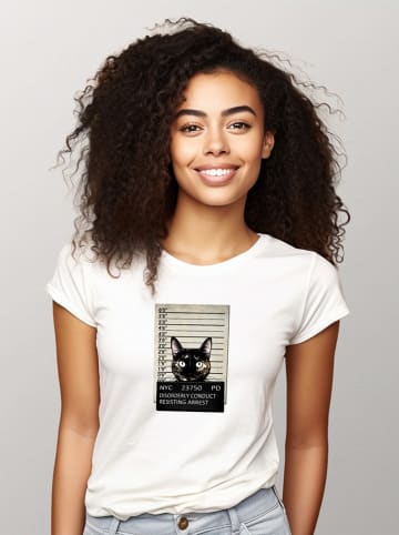 WOOOP Shirt "Kitty Mugshot" wit