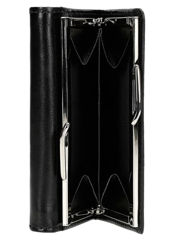 Leder-Geldbörse in Schwarz - (B)12 x (H)8 x (T)2 cm