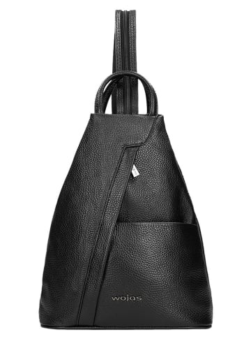 Wojas Leder-Rucksack in Schwarz/ Schwarz - (B)25 x (H)30 x (T)12 cm