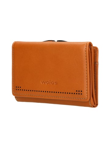 Wojas Leder-Geldbörse in Hellbraun - (B)12 x (H)8 x (T)2,5 cm