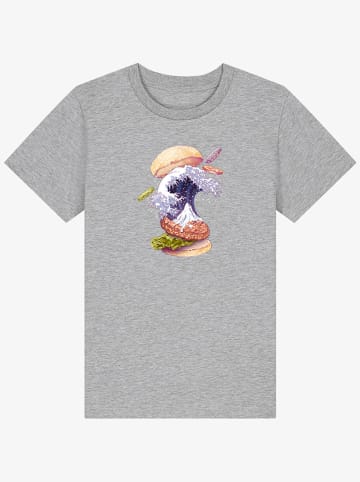 WOOOP Shirt "Kanagawa Burger" in Grau