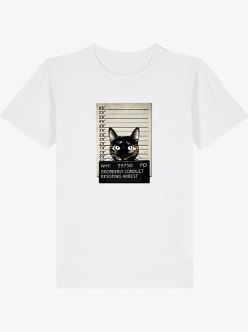 WOOOP Koszulka "Kitty mugshot" w kolorze białym