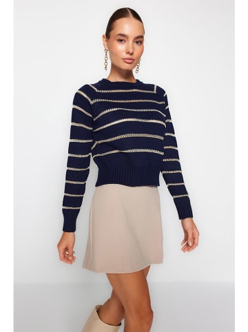 trendyol Pullover in Dunkelblau/ Beige