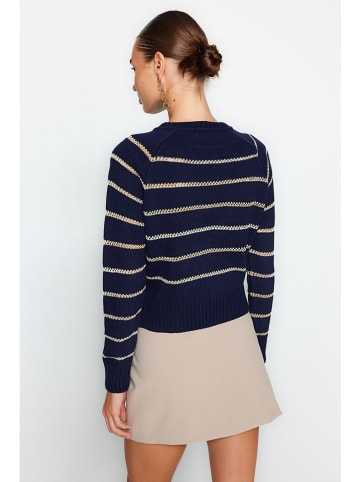 trendyol Sweter w kolorze granatowo-beżowym