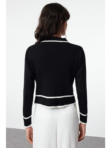 trendyol Cardigan in Schwarz/ Weiß