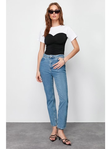 trendyol Bluse in Schwarz/ Weiß