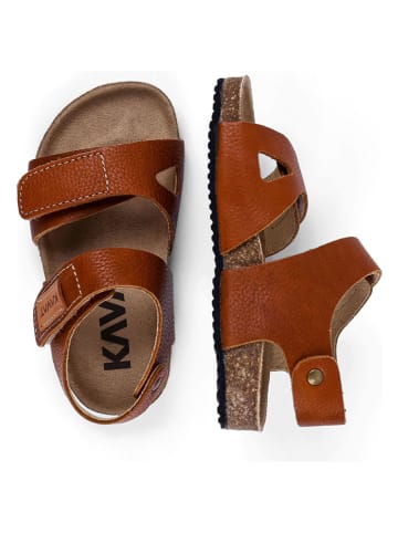 KAVAT Leder-Sandalen "Bomhus" in Hellbraun