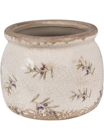 Clayre & Eef Doniczka w kolorze beżowo-czerwonym - wys. 13 x Ø 16 cm