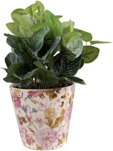 Clayre & Eef Blumentopf in Beige/ Rosa - (H)13 x Ø 14 cm